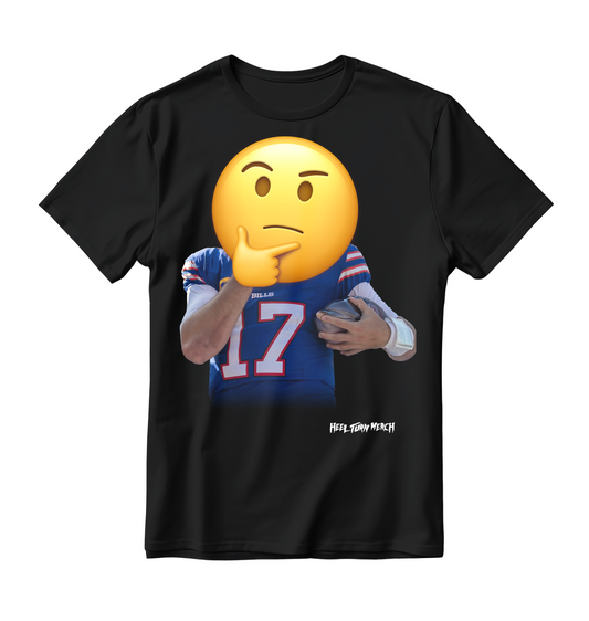 Buffalo Bills Tee | Josh Allen | Thinking Emoji