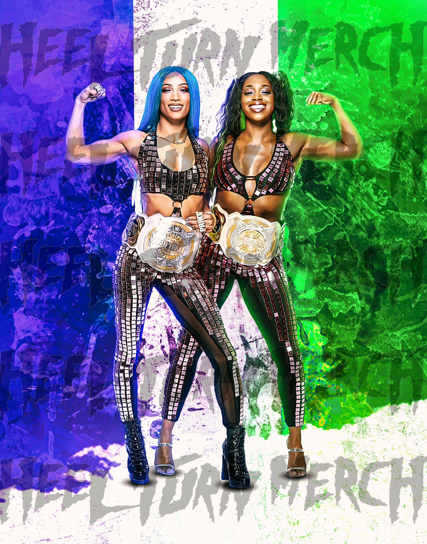 Sasha & Naomi | Dual Signed | Color Splash | Metallic