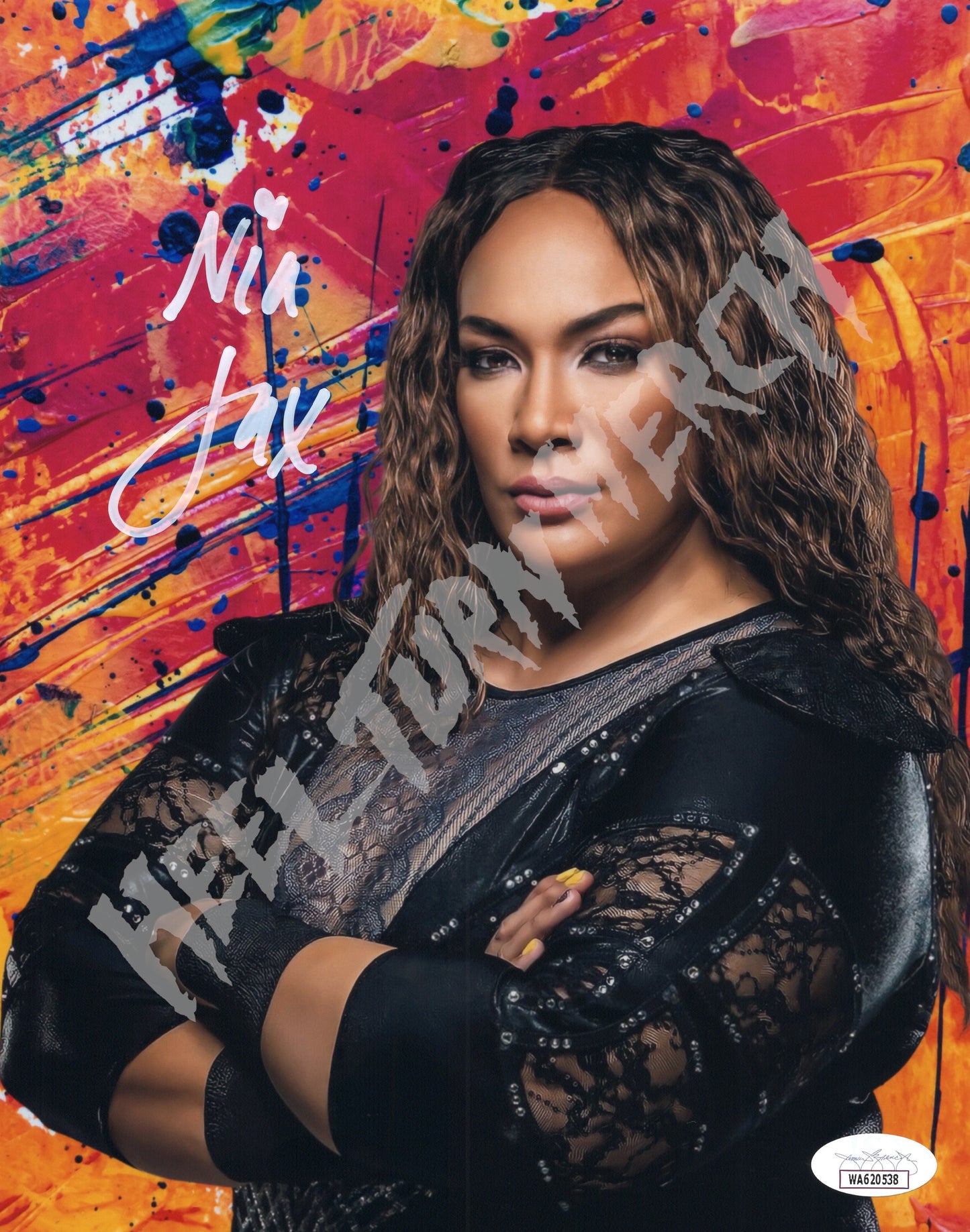 Nia Jax | Signed Metallic | Paint Splatter